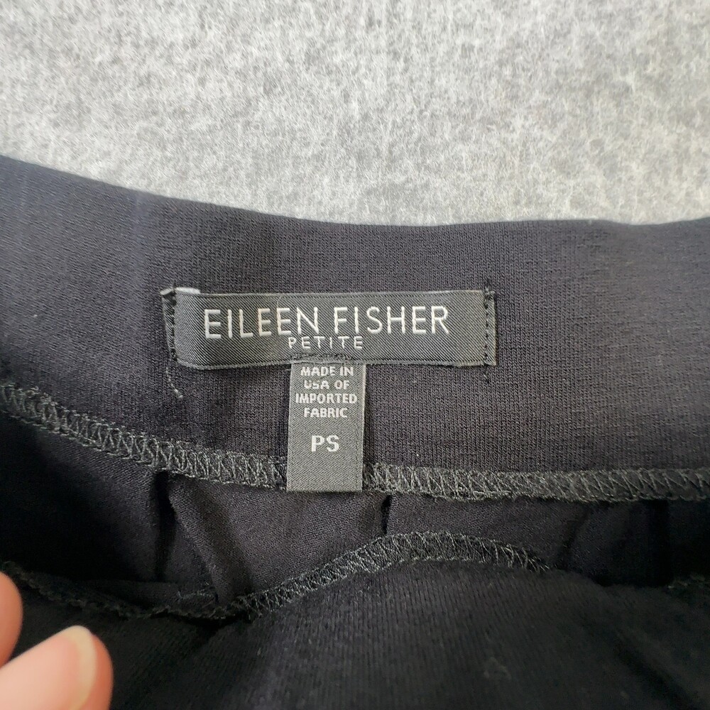 Eileen Fisher Petite Pleated A-Line Skirt Viscose Lycra Black Women's Size Small - Picture 3 of 8